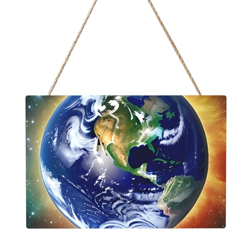 Cosmic Earth Rechteckiges Paneelgemälde 20,3 x 30,5 cm Elegante, moderne Wanddekoration für Ihr Zuhause zur Verschönerung Ihres Raumes von PEGQCVAM