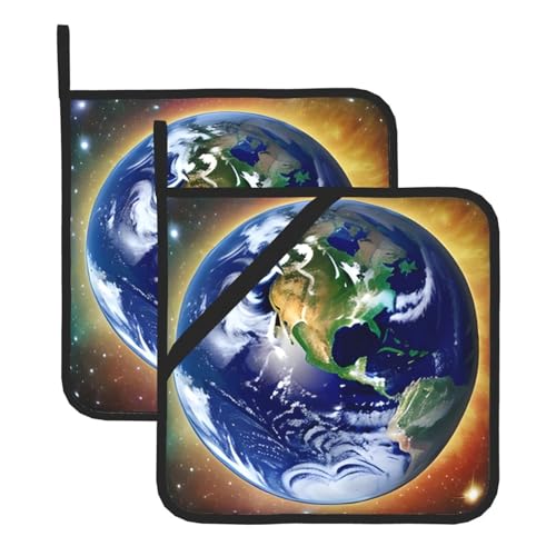 Cosmic Earth Topflappen-Sets mit Taschen und rutschfest, leicht zu reinigen, langlebig, geeignet für Ofen, Grill usw. Cosmic Earth Topflappen-Sets mit Taschen und rutschfest, leicht zu reinigen, langlebig, geeignet für Ofen, Grill usw. von PEGQCVAM