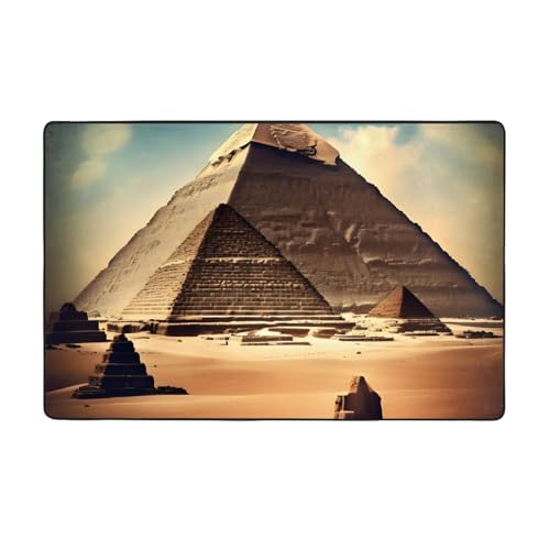 Dreaming of The Pyramids of Khufu weicher Flanell-Teppich, 152,4 x 99,1 cm, rutschfester Memory-Schaum, ideal für Wohnzimmer und Büro von PEGQCVAM