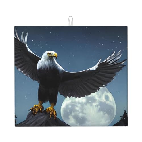 Eagle Under The Stars Abtropfmatte für Küche Wasserabsorbierend, schnell trocknend, rutschfest, geeignet für Geschirr, einfach zu lagern und zu reinigen. von PEGQCVAM