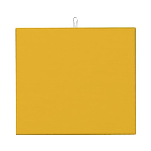 Einfarbige goldene Abtropfmatte für die Küche. Wasserabsorbierend, schnell trocknend, rutschfest, geeignet für Geschirr, einfach zu lagern und zu reinigen. von PEGQCVAM
