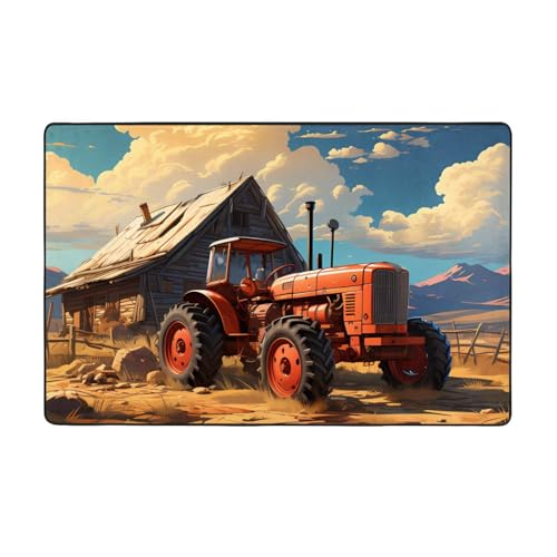 Farm Red Traktor weicher Flanell-Teppich, 152,4 x 99,1 cm, rutschfester Memory-Schaum, ideal für Wohnzimmer und Büro Farm Red Traktor weicher Flanell-Teppich, 152,4 x 99,1 cm, rutschfester Memory-Schaum, ideal für Wohnzimmer und Büro von PEGQCVAM
