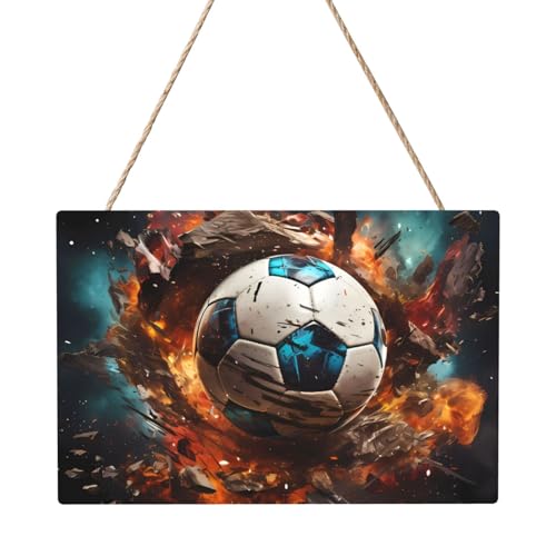 Firecracker Soccer Rechteckiges Paneelgemälde 20,3 x 30,5 cm Elegante, moderne Wanddekoration für Ihr Zuhause zur Verschönerung Ihres Raumes von PEGQCVAM