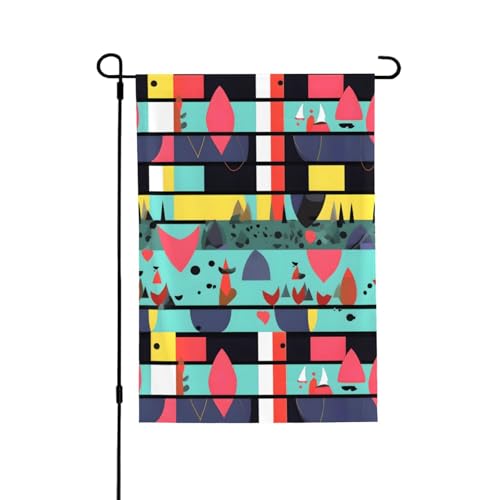 Flagge mit geometrischen Mustern. Geeignet für den Innen- und Außenbereich, perfekt für Haus, Garten, Veranstaltungen und patriotische Displays. von PEGQCVAM