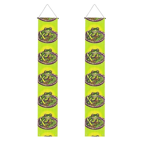 Frosch in einem Teich Graduation Veranda Banner Perfekt für Abschlussfeiern im Freien, langlebig und witterungsbeständig. von PEGQCVAM