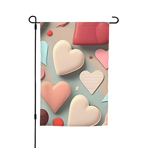 Gartenflagge mit Liebesmuster, 30,5 x 45,7 cm, helle, doppelseitige Outdoor-Dekoration bringt Spaß in Ihren Hof. von PEGQCVAM