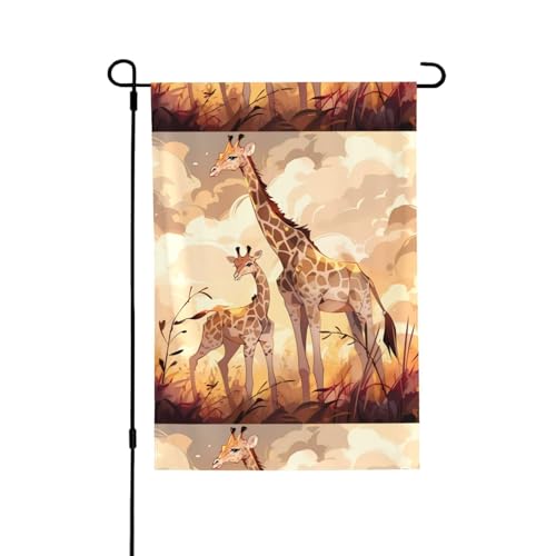Giraffe Mutter und Kind Flagge Geeignet für den Innen- und Außenbereich, perfekt für Haus, Garten, Veranstaltungen und patriotische Displays. von PEGQCVAM