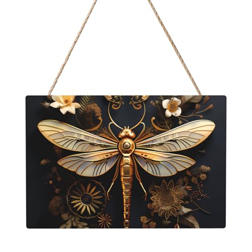 Goldene exquisite Libelle, rechteckig, 20,3 x 30,5 cm, elegante, moderne Wanddekoration, um Ihren Raum zu verschönern Goldene exquisite Libelle, rechteckig, 20,3 x 30,5 cm, elegante, moderne Wanddekoration, um Ihren Raum zu verschönern von PEGQCVAM