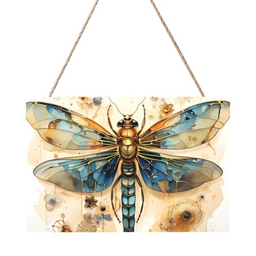 Goldene zarte Libelle auf gelbem Hintergrund, rechteckig, 20,3 x 30,5 cm, elegante, moderne Wanddekoration für Zuhause, um Ihren Raum zu verschönern Goldene zarte Libelle auf gelbem Hintergrund, rechteckig, 20,3 x 30,5 cm, elegante, moderne Wanddekoration für Zuhause, um Ihren Raum zu verschönern von PEGQCVAM