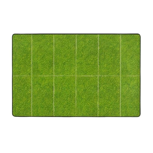 Green Grassland weicher Flanell-Teppich, 152,4 x 99,1 cm, rutschfester Memory-Schaum, ideal für Wohnzimmer und Büro von PEGQCVAM
