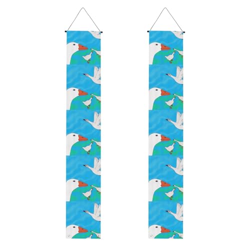 Happy White Goose Graduation Veranda Banner Perfekt für Abschlussfeiern im Freien, langlebig und wetterbeständig. von PEGQCVAM