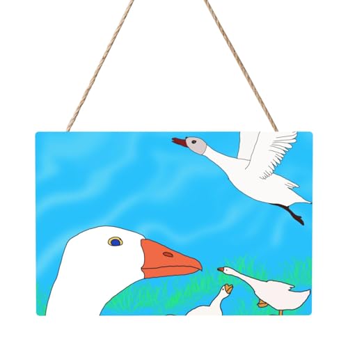 Happy White Goose Rechteckiges Paneelgemälde 20,3 x 30,5 cm Elegante, moderne Wanddekoration für Ihr Zuhause zur Verschönerung Ihres Raumes von PEGQCVAM
