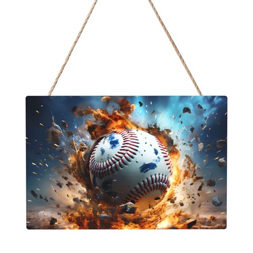 Hot Baseball Rechteckiges Paneelgemälde 20,3 x 30,5 cm Elegante moderne Wanddekoration für Zuhause zur Verschönerung Ihres Raumes von PEGQCVAM