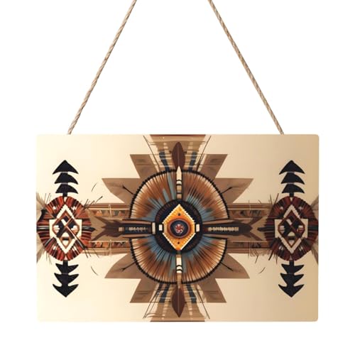 Indianermalerei, rechteckig, 20,3 x 30,5 cm, elegante, moderne Wanddekoration, um Ihren Raum zu verschönern. von PEGQCVAM