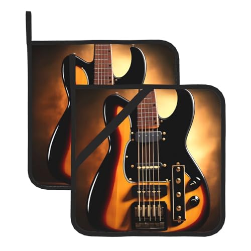 Instrumentengitarren-Topflappen-Sets. Mit Taschen und rutschfest, leicht zu reinigen, langlebig, geeignet für Ofen, Grill usw. Instrumentengitarren-Topflappen-Sets. Mit Taschen und rutschfest, leicht zu reinigen, langlebig, geeignet für Ofen, Grill usw. von PEGQCVAM