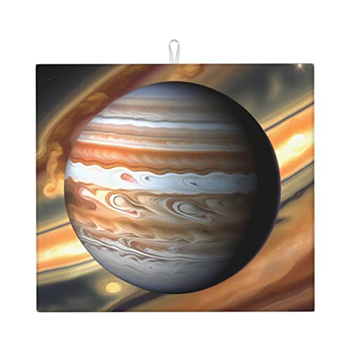Jupiter Landschaft Abtropfmatte für Küche Wasserabsorbierend, schnell trocknend, rutschfest, geeignet für Geschirr, einfach zu lagern und zu reinigen. von PEGQCVAM