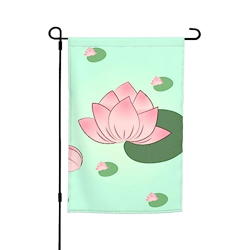 Lotusblumen-Gartenflagge, 30,5 x 45,7 cm. Helle, doppelseitige Outdoor-Dekoration bringt Spaß in Ihren Garten. von PEGQCVAM