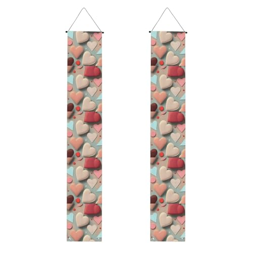 Love Pattern Graduation Veranda Banner Perfekt für Abschlussfeiern im Freien, langlebig und wetterbeständig. von PEGQCVAM