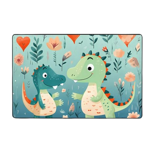 Lovely Little Dinosaurier-Baby-Teppich, weicher Flanell-Teppich, 152,4 x 99,1 cm, rutschfester Memory-Schaum, ideal für Wohnzimmer und Büro. Lovely Little Dinosaurier-Baby-Teppich, weicher Flanell-Teppich, 152,4 x 99,1 cm, rutschfester Memory-Schaum, ideal für Wohnzimmer und Büro. von PEGQCVAM