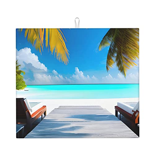 Maldives Holidays Abtropfmatte für Küche Wasserabsorbierend, schnell trocknend, rutschfest, geeignet für Geschirr, einfach zu lagern und zu reinigen. Maldives Holidays Abtropfmatte für Küche Wasserabsorbierend, schnell trocknend, rutschfest, geeignet für Geschirr, einfach zu lagern und zu reinigen. von PEGQCVAM