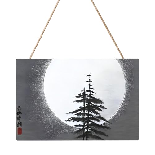 Mondkiefer rechteckiges Paneelgemälde 20,3 x 30,5 cm Elegante, moderne Wanddekoration für Ihr Zuhause zur Verschönerung Ihres Raumes. von PEGQCVAM