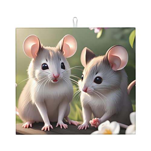 Mouse In Love Abtropfmatte für Küche, wasserabsorbierend, schnell trocknend, rutschfest, geeignet für Geschirr, einfach zu lagern und zu reinigen. Mouse In Love Abtropfmatte für Küche, wasserabsorbierend, schnell trocknend, rutschfest, geeignet für Geschirr, einfach zu lagern und zu reinigen. von PEGQCVAM