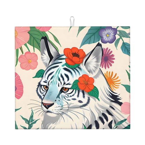 Nette weiße Tiger Abtropfmatte für Küche Wasserabsorbierend, schnell trocknend, rutschfest, geeignet für Geschirr, einfach zu lagern und zu reinigen. Nette weiße Tiger Abtropfmatte für Küche Wasserabsorbierend, schnell trocknend, rutschfest, geeignet für Geschirr, einfach zu lagern und zu reinigen. von PEGQCVAM