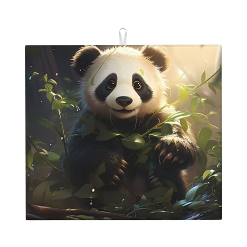 Niedliche Panda-Pflanzen-Abtropfmatte für die Küche, wasserabsorbierend, schnell trocknend, rutschfest, geeignet für Geschirr, einfach zu lagern und zu reinigen. Niedliche Panda-Pflanzen-Abtropfmatte für die Küche, wasserabsorbierend, schnell trocknend, rutschfest, geeignet für Geschirr, einfach zu lagern und zu reinigen. von PEGQCVAM