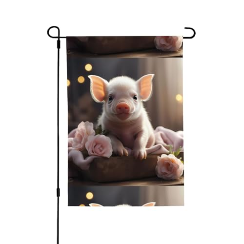 Niedliche junge Schweine-Flagge. Geeignet für den Innen- und Außenbereich, perfekt für Haus, Garten, Veranstaltungen und patriotische Displays. von PEGQCVAM