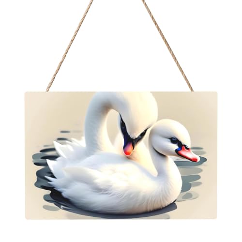 Niedlicher kleiner Schwan, rechteckig, 20,3 x 30,5 cm, elegante, moderne Wanddekoration, um Ihren Raum zu verschönern von PEGQCVAM