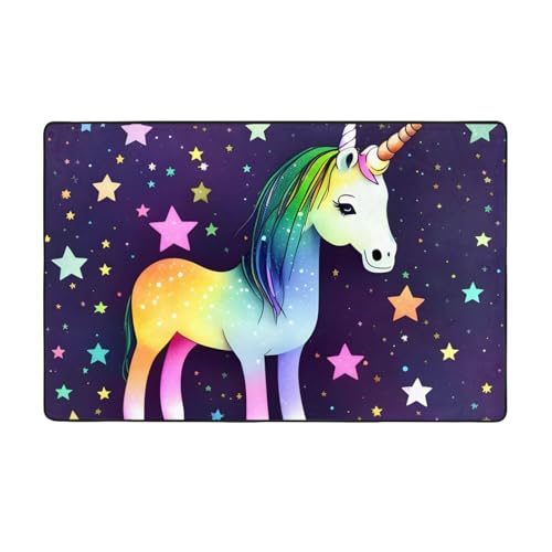 One-Horse Star weicher Flanell-Teppich, 152,4 x 99,1 cm, rutschfester Memory-Schaum, ideal für Wohnzimmer und Büro von PEGQCVAM