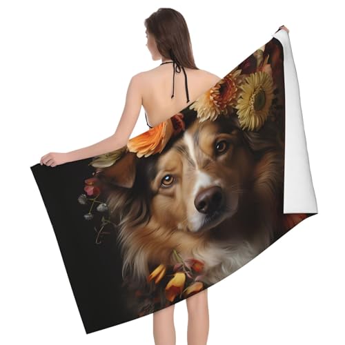 PEGQCVAM Badetuch für Hundemädchen mit Blumen Super weich, saugfähig, schnell trocknend, lichtbeständig, elegantes Design, perfekt für Home Spa PEGQCVAM Badetuch für Hundemädchen mit Blumen Super weich, saugfähig, schnell trocknend, lichtbeständig, elegantes Design, perfekt für Home Spa von PEGQCVAM
