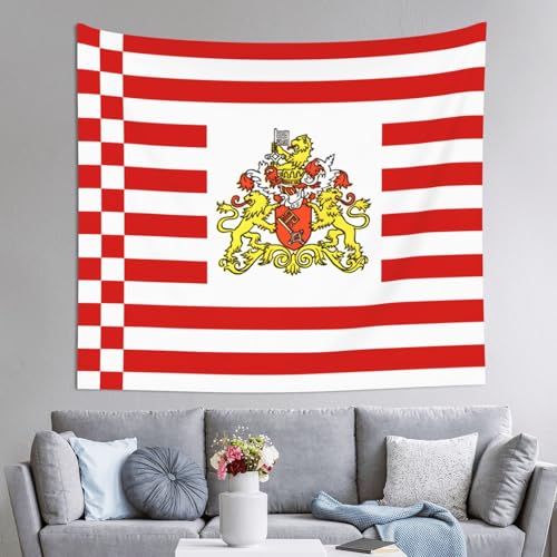 PEGQCVAM Flagge des Senats von Bremen Wandteppich 152,4 x 129,5 cm Horizontaler Bohemian-Wandbehang mit Haken, Wohnheimdekor, Stranddecke, Picknickdecke PEGQCVAM Flagge des Senats von Bremen Wandteppich 152,4 x 129,5 cm Horizontaler Bohemian-Wandbehang mit Haken, Wohnheimdekor, Stranddecke, Picknickdecke von PEGQCVAM