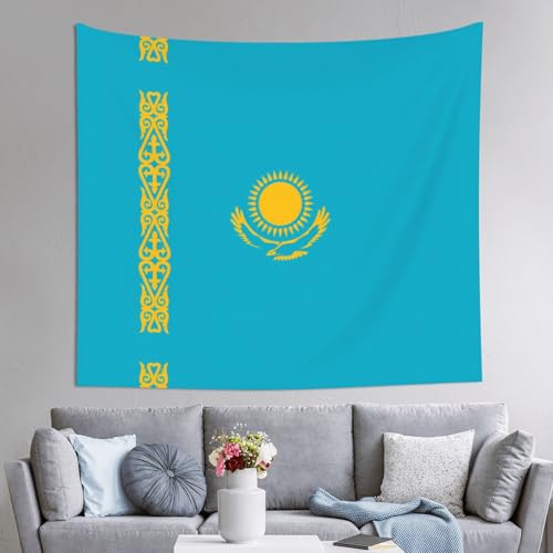 PEGQCVAM Flagge von Kasachstan Tapisserie 152,4 x 129,5 cm Horizontaler Bohemian-Wandbehang mit Haken, Wohnheim-Dekor, Stranddecke, Picknickdecke. PEGQCVAM Flagge von Kasachstan Tapisserie 152,4 x 129,5 cm Horizontaler Bohemian-Wandbehang mit Haken, Wohnheim-Dekor, Stranddecke, Picknickdecke. von PEGQCVAM