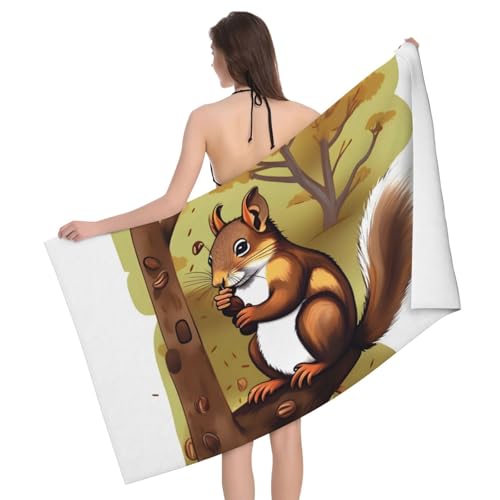 PEGQCVAM Nussfressendes Eichhörnchen-Badetuch Super weich, saugfähig, schnell trocknend, lichtbeständig, elegantes Design, perfekt für Home Spa. PEGQCVAM Nussfressendes Eichhörnchen-Badetuch Super weich, saugfähig, schnell trocknend, lichtbeständig, elegantes Design, perfekt für Home Spa. von PEGQCVAM