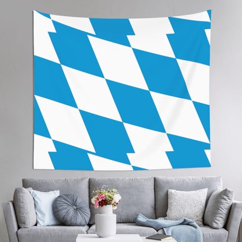 PEGQCVAM Wandteppich mit bayerischer Flagge, 152,4 x 129,5 cm, horizontal, Bohemian-Wandbehang mit Haken, Schlafsaal-Dekor, Stranddecke, Picknickdecke. PEGQCVAM Wandteppich mit bayerischer Flagge, 152,4 x 129,5 cm, horizontal, Bohemian-Wandbehang mit Haken, Schlafsaal-Dekor, Stranddecke, Picknickdecke. von PEGQCVAM