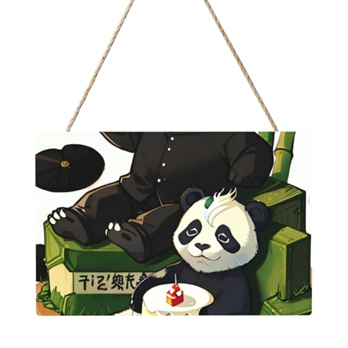 Pandas von Vater und Sohn, rechteckig, 20,3 x 30,5 cm, elegante, moderne Wanddekoration, um Ihren Raum zu verschönern von PEGQCVAM