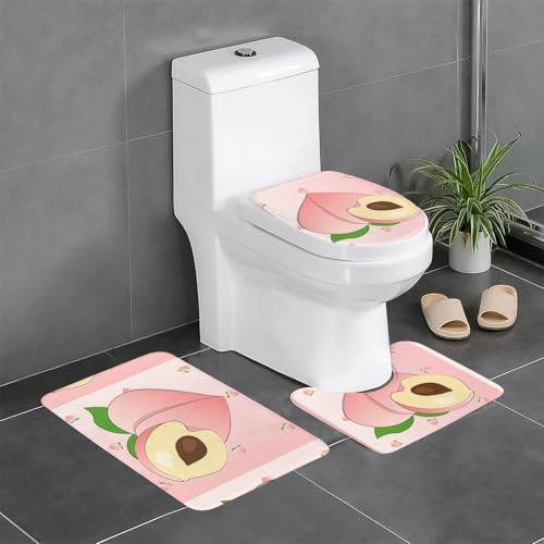 Pegqcvam Cartoon Pfirsich 3-teiliges Badezimmerteppich-Set, vollständig bedruckt, weiche rutschfeste Matten, geeignet für Badezimmer, Toiletten und Böden. Pegqcvam Cartoon Pfirsich 3-teiliges Badezimmerteppich-Set, vollständig bedruckt, weiche rutschfeste Matten, geeignet für Badezimmer, Toiletten und Böden. von PEGQCVAM