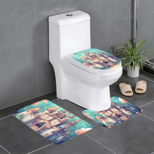 Pegqcvam Classical Castle 3-teiliges Badezimmerteppich-Set, vollständig bedruckt, weiche rutschfeste Matten, geeignet für Badezimmer, Toiletten und Böden. Pegqcvam Classical Castle 3-teiliges Badezimmerteppich-Set, vollständig bedruckt, weiche rutschfeste Matten, geeignet für Badezimmer, Toiletten und Böden. von PEGQCVAM