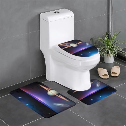 Pegqcvam Cosmic Saturn 3-teiliges Badezimmerteppich-Set, vollständig bedruckt, weiche rutschfeste Matten, geeignet für Badezimmer, Toiletten und Böden. Pegqcvam Cosmic Saturn 3-teiliges Badezimmerteppich-Set, vollständig bedruckt, weiche rutschfeste Matten, geeignet für Badezimmer, Toiletten und Böden. von PEGQCVAM