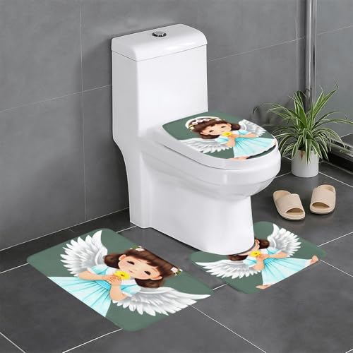 Pegqcvam Niedlicher kleiner Engel 3-teiliges Badezimmerteppich-Set, vollständig bedruckt, weiche rutschfeste Matten, geeignet für Badezimmer, Toiletten und Böden. Pegqcvam Niedlicher kleiner Engel 3-teiliges Badezimmerteppich-Set, vollständig bedruckt, weiche rutschfeste Matten, geeignet für Badezimmer, Toiletten und Böden. von PEGQCVAM
