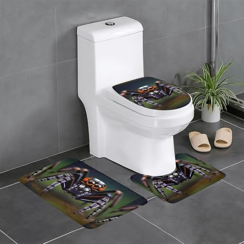 Pegqcvam Tropischer Regenwaldspinnen 3-teiliges Badezimmerteppich-Set, vollständig bedruckt, weiche rutschfeste Matten, geeignet für Badezimmer, Toiletten und Böden. Pegqcvam Tropischer Regenwaldspinnen 3-teiliges Badezimmerteppich-Set, vollständig bedruckt, weiche rutschfeste Matten, geeignet für Badezimmer, Toiletten und Böden. von PEGQCVAM