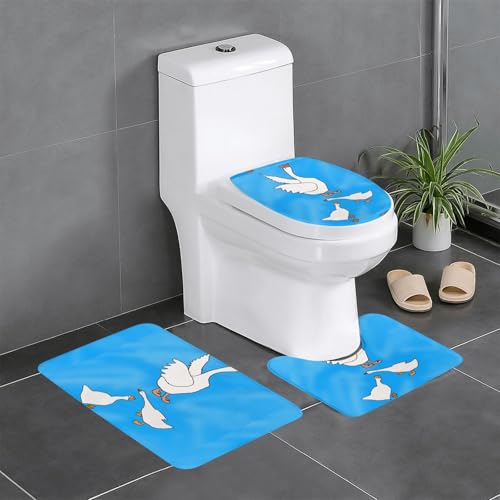 Pegqcvam White Goose House 3-teiliges Badezimmerteppich-Set, vollständig bedruckt, weiche rutschfeste Matten, geeignet für Badezimmer, Toiletten und Böden. Pegqcvam White Goose House 3-teiliges Badezimmerteppich-Set, vollständig bedruckt, weiche rutschfeste Matten, geeignet für Badezimmer, Toiletten und Böden. von PEGQCVAM