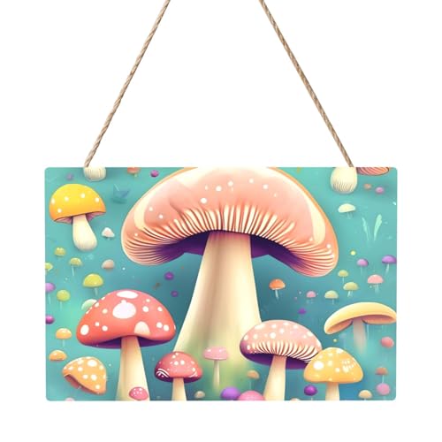 Pretty Little Mushrooms Rechteckiges Paneelgemälde, 20,3 x 30,5 cm, elegante, moderne Wanddekoration für Ihr Zuhause, um Ihren Raum zu verschönern von PEGQCVAM