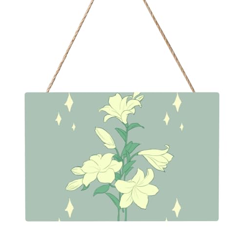 Rechteckiges Bild mit Cartoon-Lilien, 20,3 x 30,5 cm, elegante, moderne Wanddekoration, um Ihren Raum zu verschönern. von PEGQCVAM