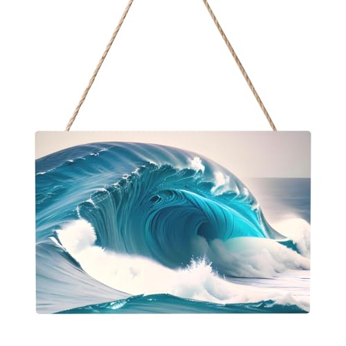 Rechteckiges Bild mit Cartoon-Motiv, Meereswelle, 20,3 x 30,5 cm, elegante, moderne Wanddekoration, um Ihren Raum zu verschönern. von PEGQCVAM