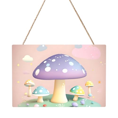 Rechteckiges Bild mit Cartoon-Pilz-Motiv, 20,3 x 30,5 cm, elegante, moderne Wanddekoration, um Ihren Raum zu verschönern. von PEGQCVAM