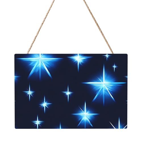 Rechteckiges Bild mit Cartoon-blauen Sternen, 20,3 x 30,5 cm, elegante, moderne Wanddekoration für Zuhause, um Ihren Raum zu verschönern. von PEGQCVAM