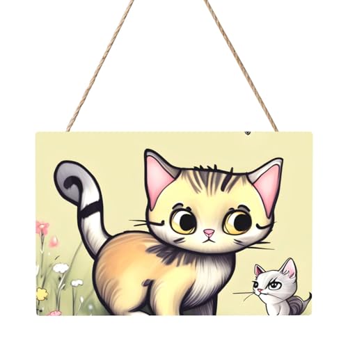 Rechteckiges Bild mit Katze und Schmetterling, 20,3 x 30,5 cm, elegante, moderne Wanddekoration, um Ihren Raum zu verschönern. Rechteckiges Bild mit Katze und Schmetterling, 20,3 x 30,5 cm, elegante, moderne Wanddekoration, um Ihren Raum zu verschönern. von PEGQCVAM