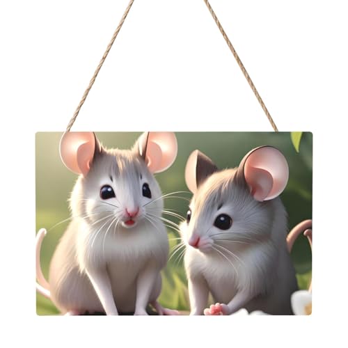 Rechteckiges Bild mit Maus in Love, 20,3 x 30,5 cm, elegante, moderne Wanddekoration, um Ihren Raum zu verschönern. von PEGQCVAM